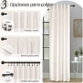 thumbnail image 2 of Lino Cortinas Blackout 100% Opacas, Bolsillo para Barra/Pestaña Trasera, para Recámara y Ventana de Sala, 2 Paneles (Crema, 132 x 241), 2 of 7