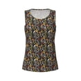 thumbnail image 4 of Xecao Daisies Flowers print women's scoop neck, loose-fit workout tank tops for the gym., 4 of 9