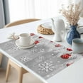 thumbnail image 2 of Grey Snowy Christmas Placemats Set of 8, Red Christmas Balls Winter Table Mats Washable Heat-Insulation Non-Slip Place Mats for Kitchen Dinner Table Indoor Outdoor Decor,13x19 Inch, 2 of 9
