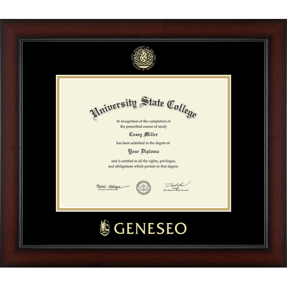 State University of New York Geneseo Diploma Frame, Document Size 11" x 8.5"