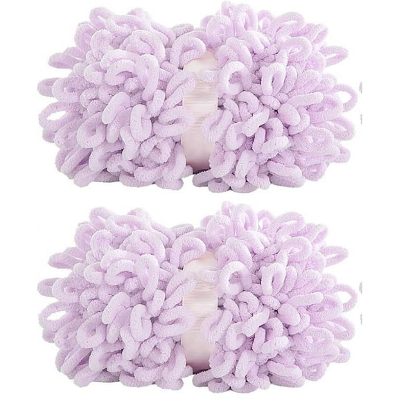 100g 9m 2pack Bulky Loop Yarn for Finger Knitting Soft,Off The Hook Loop Yarn,No-Needle Craft Chenille Yarn for Crocheting, Hand-Knitting Yarn