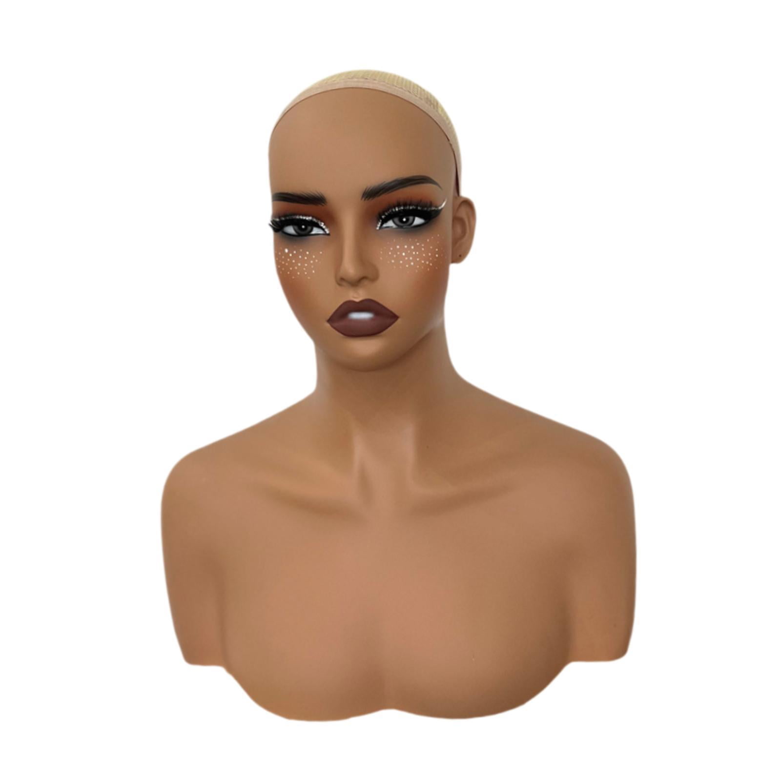 TOOYFUL Mannequin Head Manikin Head Display Styling Shop Multipurpose with Shoulder Holder for Scarf Glasses Jewelry Hat Necklace