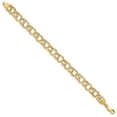 thumbnail image 3 of Primal Gold 14 Karat Yellow Gold Hollow Double Link Charm Bracelet, 3 of 4