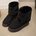 thumbnail image 4 of Luxalzxs Winter Snow Boots for Women Mid Calf Faux Suede Fleece Lining Memory Foam Winter Warm Shoes, 4 of 5