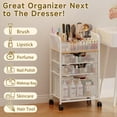 thumbnail image 5 of Makeup Cart Organizer with 3 Drawers,Floor Skincare Organizers with Dividers, Vanity Organizer Cosmetics Display Cases Holder for Skin Care Nail Polish Perfume Makeup brush Hair Tool,White, 5 of 18