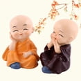 thumbnail image 5 of Set of 4 Kung Fu Statues Little Monks Prosperity Desktop Decoration Creative Gift Collectibles, 5 of 5
