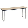 thumbnail image 1 of ECR4Kids 24in x 72in Rectangle Everyday T-Mold Adjustable Activity Table Maple/Navy/Silver - Super Leg, 1 of 2