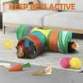 thumbnail image 6 of WLGJL Rabbit Toys, Bunny Tunnels & Tubes, Collapsible 3 Way Rabbit Hideout Tunnel with Chew Toys for Bunny Guinea Pig Ferret Kitten, 6 of 6