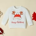 thumbnail image 6 of mgoYE Baby Boy Christmas Outfit 12 Months Toddler Winter Clothes Long Sleeve Crewneck Sweatshirts + Pants Clothing Sets(White,0-6 Months), 6 of 7