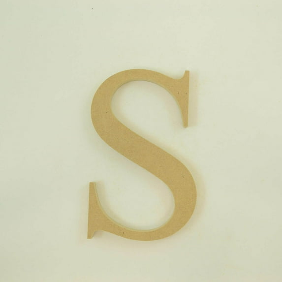 Package of 1, "S" 16 Inch X 3/4" MDF Letters In The Times New Roman Font | Thick | Upper Case For Art & Craft Project, Made in USA