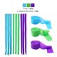 thumbnail image 1 of Xiao Hua Serpentinas de papel crepé (3 rollos, azul, verde y morado) para decoración de cumpleaños y baby shower (4,5 cm x 22,8 m/rollo), 1 of 4