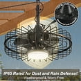 thumbnail image 3 of UrbanSync 20" Outdoor Ceiling Fan with Light with Remote, 6 Speeds & Timer, 3CCT Dimmable LED, IP65 Waterproof, for Kitchen, Bedroom, Outdoor, Square, 3 of 7