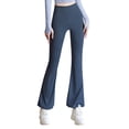 thumbnail image 1 of Gibobby Pantalones deportivos Mallas deportivas para correr antirozaduras de talle de secado rápido sin costuras de Color sólido para mujer(Azul marino， XXL), 1 of 5
