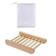 thumbnail image 1 of 1 juego de jaboneras de baño y redes para hacer burbujas, caja de madera hueca para jabón, bolsas de espuma (2 jaboneras y 10 bolsas de espuma), 1 of 7