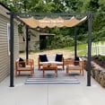 thumbnail image 2 of PURPLE LEAF Pergola Shade Cover for 10' X 10' Deck Porch Outside Outdoor Retractable Durable Fabric Canopy Replacement Top Only Beige, 2 of 9
