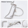 thumbnail image 3 of 2Pcs 2 Colors Alloy Purse Frames with Imitation Bamboo Stick Handle Plastic Pearl Beads for Knitting Bags Mixed Color 20.4x14cm 1pc/color, 3 of 5