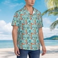 thumbnail image 2 of Lsque Sea Lighthouse pattern Hawaiian Shirt for Men, Unisex Summer Beach Casual Short Sleeve Button Down Shirts-3X-Large, 2 of 9
