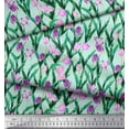 thumbnail image 2 of Soimoi Rayon Fabric Leaves & Tulip Floral Print Sewing Fabric Yard 56 Inch Wide, 2 of 3