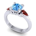 thumbnail image 2 of Diamond-Capitals 2.50 Carat Round Cut Blue Topaz & Garnet Gemstone Fancy Proposal Ring for Ladies Solid 18K White Gold Size 7.5, 2 of 8