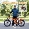 thumbnail image 6 of Qlife Hunter 20" Foldable Electric Bike Fat Tire for Adults, 48V 13.5Ah 500W, 28MPH 65Mi Max Range E Bike, 5-Speed Riding, Folding Electric Bicycle, Orange, 6 of 6