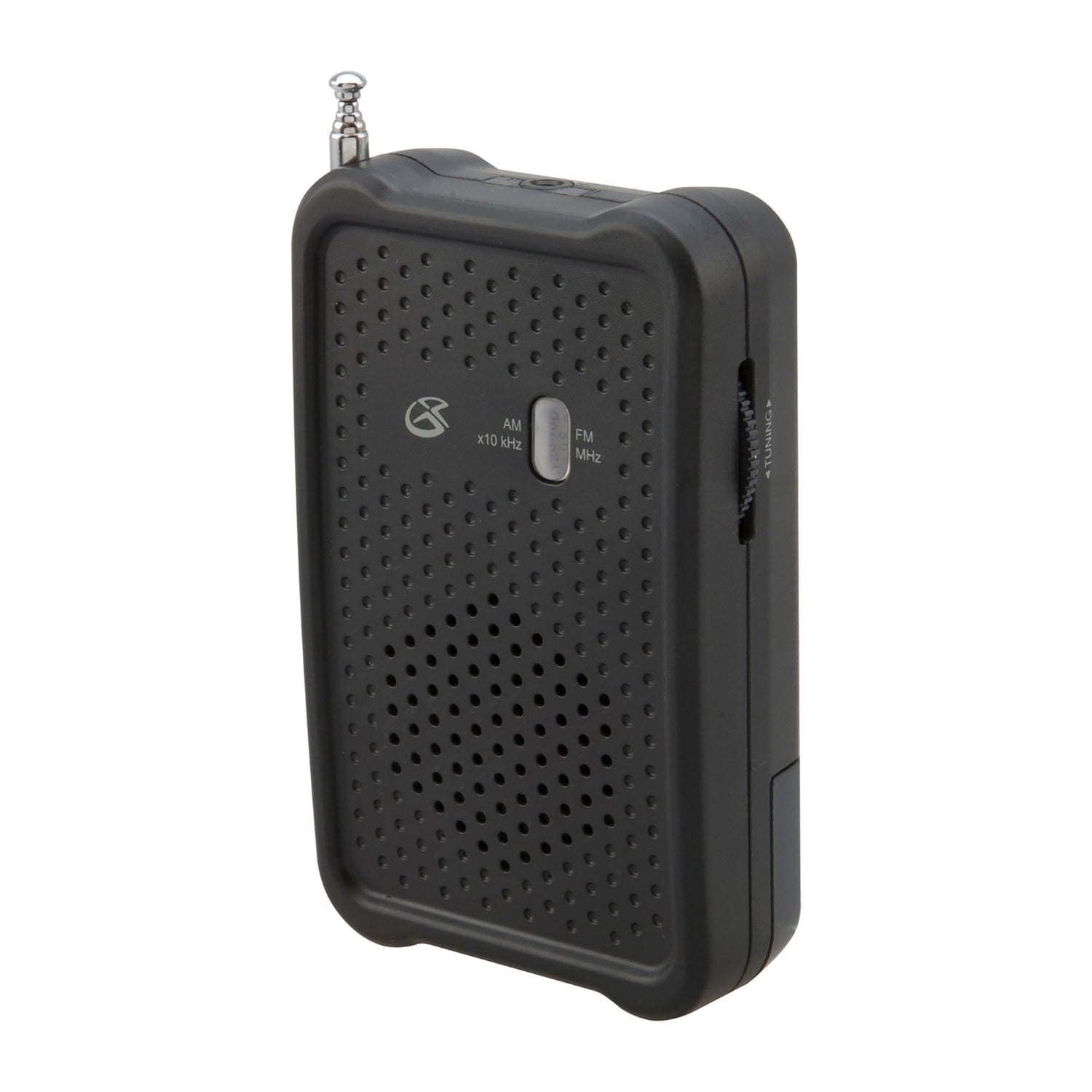 GPX Portable AM/FM Radio with Stereo Earbud Headphones, Black, R055B
