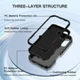 thumbnail image 2 of I-HONVA For iPhone 16 Plus Case Compatible with MagSafe,3-Layer Military Grade Drop Protection Anti-Slip Rugged Shockproof Dustproof Protection 6.7 inch Phone Case,Full Black, 2 of 6