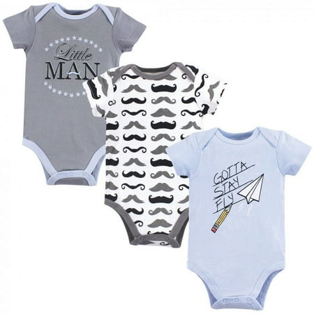 UPC: 0660168532791 | Hudson Baby Infant Boy Cotton Bodysuits 3pk  Gotta Stay Fly  18-24 Months