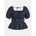 thumbnail image 6 of Time and Tru Women's Square Neck Top with Short Puff Sleeves, Sizes XS-XXXL, 6 of 6