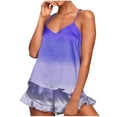 thumbnail image 2 of Conjunto de pijama de poliéster con tirantes finos y estampado de moda para mujer, 2 of 8