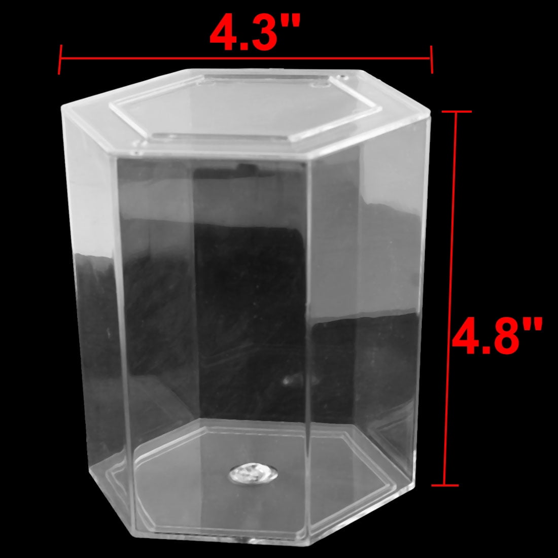 Aquarium Fish Bowl Plastic Hexagon Shaped Betta Tank Clear 12.2cm