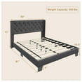 thumbnail image 3 of Costway Full Size Upholstered Platform Bed Tufted Headboard Mattress Foundation Grey, 3 of 10