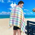 thumbnail image 5 of Dreamtimes Beach Towels Colorful Plaid Camping Towels Sand Free Beach Towel, 30"x60" Large Beach Towels Quick Dry Bath Travel Towels Pool Yoga Beach Mat for Men Women, 5 of 7
