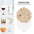 thumbnail image 6 of Vsdgher Coffee Time Leather Coasters for Drinks, Durable Drink Coasters 4 Set for Tabletop Protection, Luxurious Home Décor and Housewarming Gift ( {designName})Octagon, 6 of 6