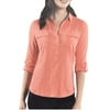 Jones NY 1/4 Buttom Down Cuffed Top - Red - M