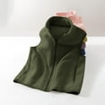 thumbnail image 4 of Children's Winter Vests Sherpa Sleeveless Zipper Warm Fleece Top Casual Thickened Comfortable Outerwear Vest Army Green 5 Years, 4 of 7