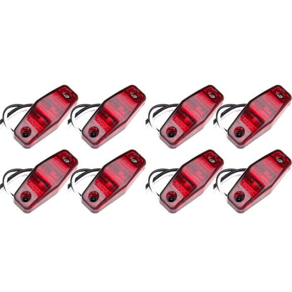 CCIYU 8pcs Red Universal Side Marker Lights Kits Waterproof Trailer Fender Marker Lamp Automotive Boat Clearance Light