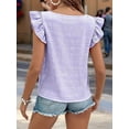 thumbnail image 5 of Women'S Casual Summer Square Neck Tank Tops Sleeveless Ruffle Chiffon Blouses Top Shirts Purple L, 5 of 9