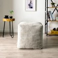 thumbnail image 2 of Laddha Home Designs Abstract Geometric Square Pouf Ottoman - 18" - Beige and Ivory, 2 of 4