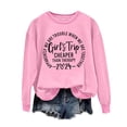 thumbnail image 3 of Patlollav Winter Women's Sweatshirt Letter Round Neck Solid Color Printed Long Sleeve Tops, 3 of 6
