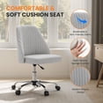 thumbnail image 2 of Office Desk Chair Simple Deluxe Armless Grey w/ Wheels, 2 of 4
