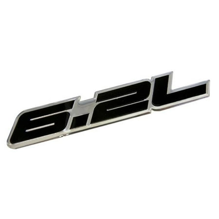 6.2L Liter in BLACK Highly Polished Aluminum Silver Chrome Car Truck Engine Swap Badge Nameplate Emblem for Chevrolet Van GMC C K Trucks American Motors AM General Hummer H1 GM General Motor (Best Cars For Engine Swaps)