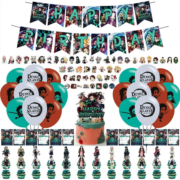 112 Pcs Demon Slayer Party Decorations, Demon Slayer Theme Birthday