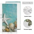 thumbnail image 2 of Starfish Corals Shells Tropical Hand Towel Absorbent Bath Towels for Bathroom Sports Gym 28" x 14" Set of 2, 2 of 8