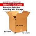 thumbnail image 2 of 25 Pack Shipping Boxes 14"L x 14"W x 14"H Corrugated Cardboard Box for Packing Moving Storage, 2 of 4
