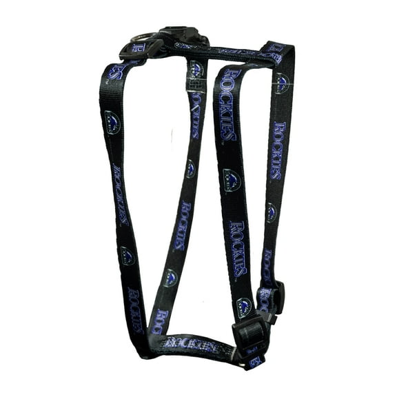 Colorado MLB Baseball Rockies MEDIUM 3/4 Inch Wide Adjustable Dog Harness - 14" - 24"