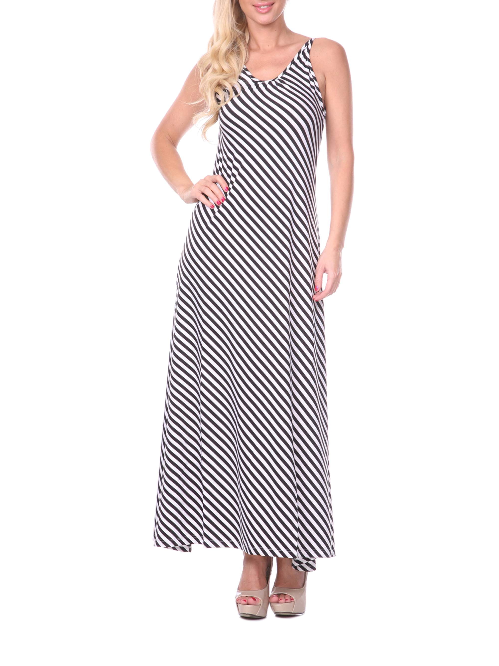Women's Backless Striped Maxi Dress - Walmart.com
