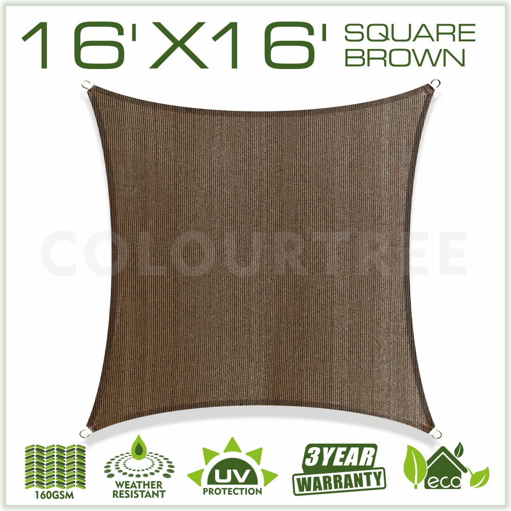 ColourTree Customized Size Order to Make 6 x 6 Beige Sun Shade Sail Canopy UV Block  Rectangle 160 GSM Commercial Standard Heavy Duty 5 Years Warranty