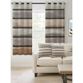 thumbnail image 2 of Brown Beige Stripes Blackout Curtains 45 Inches Long for Bedroom, Geometric Painting Neutral Textured Thermal Insulated Room Darkening Black Out Window Curtain Panels Grommet Drapes for Living Room, 2 of 8