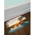 thumbnail image 2 of Hawaiian Bath Mat, Home with Swimming Pool at Sunset Tropics Palms Private Villa Resort Scenic View, Non-Slip Plush Mat Bathroom Kitchen Laundry Room Decor, 29.5 X 17.5 Inches, Orange Teal, Ambesonne, 2 of 2