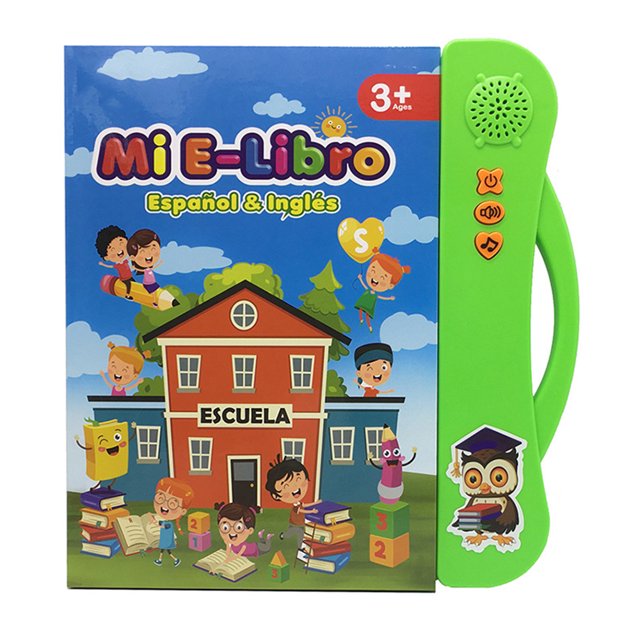 Amdohai 2-in-1 Spanish English Sound Board Book Interactive Talking Book Early Educational Reading Toy for